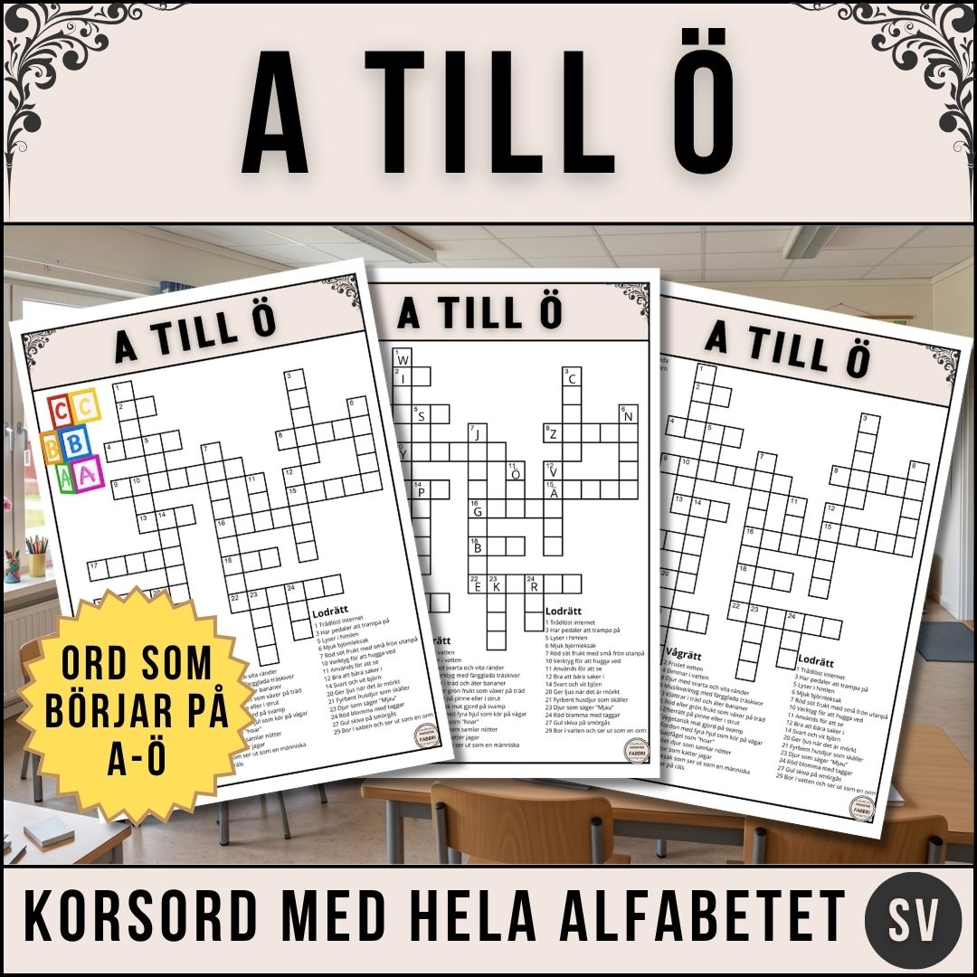 A till Ö - Korsord