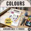 Korsord om färger (Colours) - Engelska