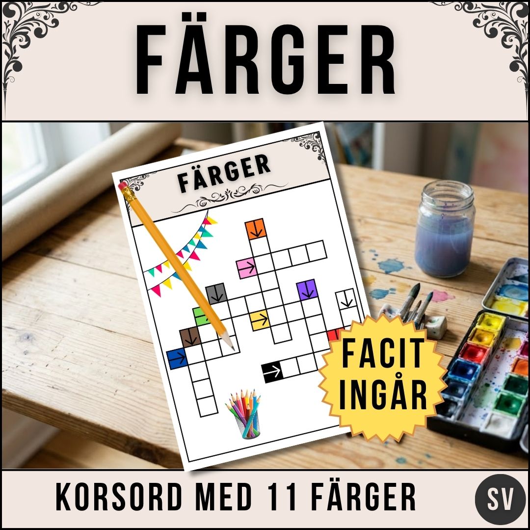 Färger – Pedagogiskt Korsord
