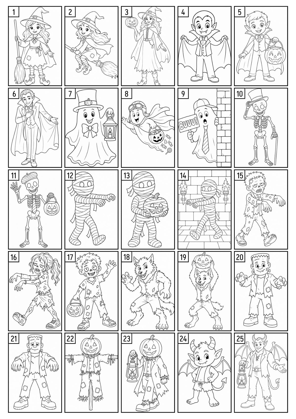 Halloween – 50 målarbilder för barn