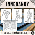 Gratis Innebandy Målarbilder – 20 Sidor Färgläggning för Skola & Fritids