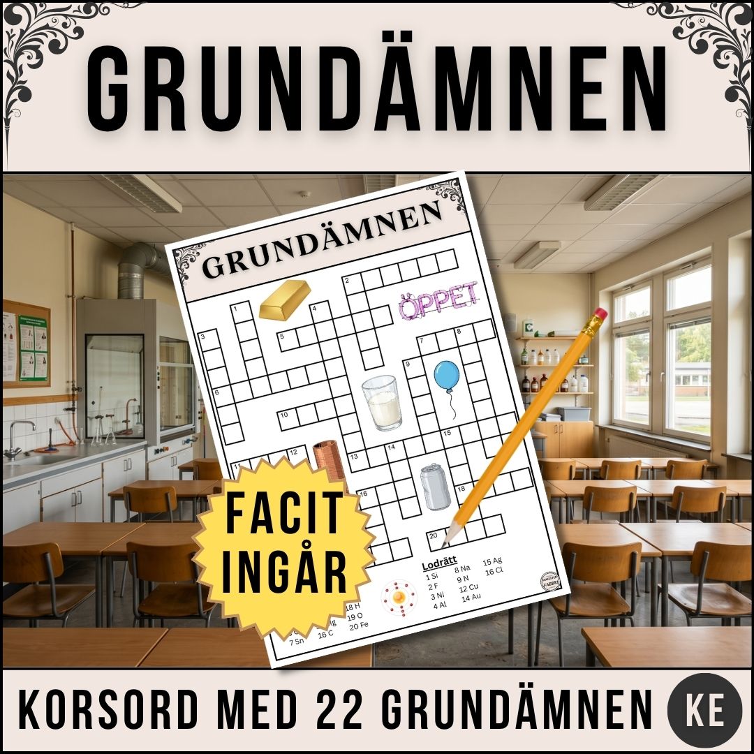 Grundämnen - Korsord