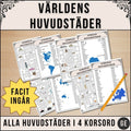 Världens Huvudstäder: Stora Korsordspaketet (Alla världsdelar)