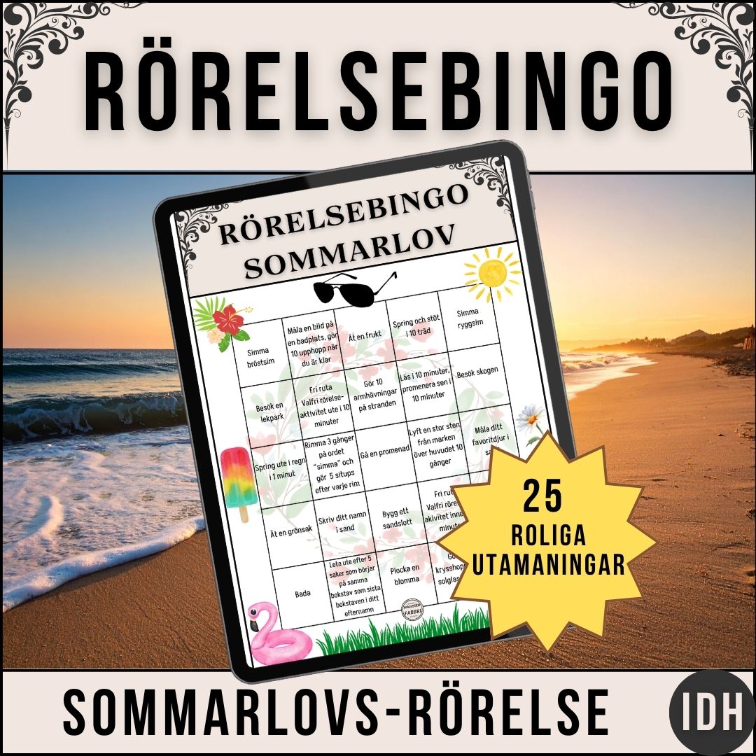 Rörelsebingo Sommarlov – 25 roliga utmaningar för barn