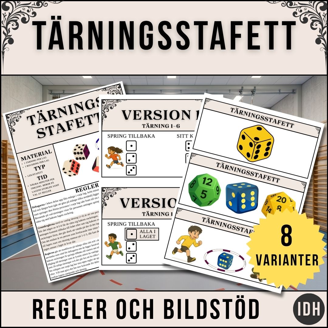 Tärningsstafett – Rolig rörelselek med 8 olika spelvarianter