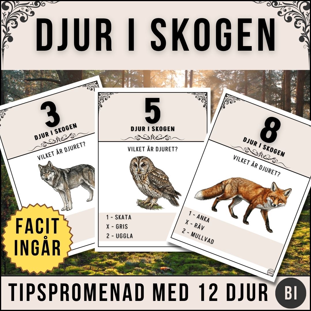Djur i Skogen – Tipspromenad