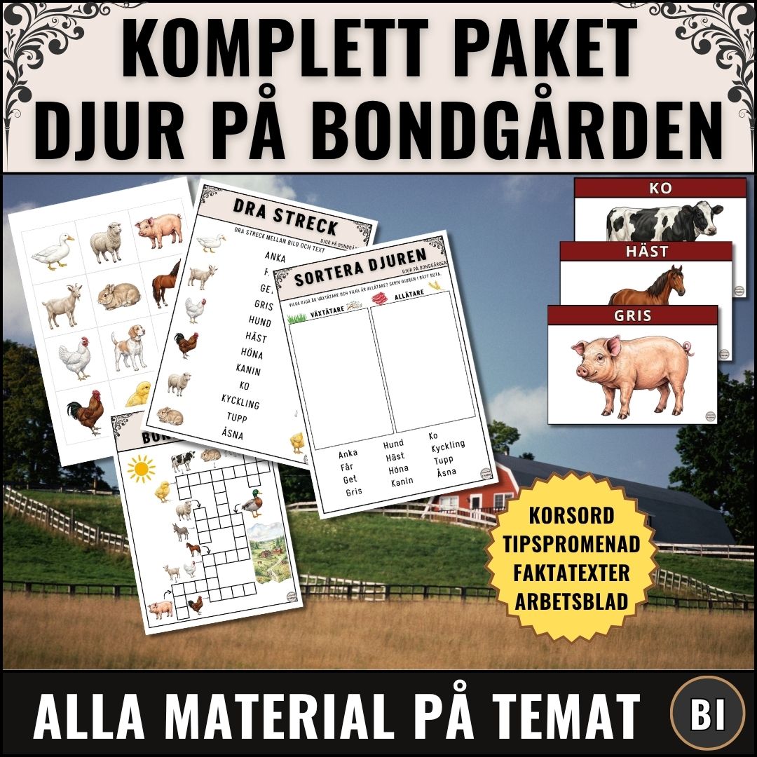 Djur på bondgården – Komplett paket