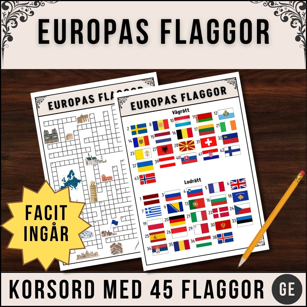 Europas flaggor - korsord