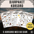 Djurkorsord - 5 korsord i ett paket