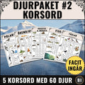 Djurkorsord #2 - 5 korsord i ett paket