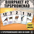 Tipspromenad Djur – Stort Paket #2 (5 teman, 60 frågor)