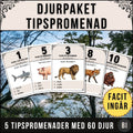 Tipspromenad Djur – Stort Paket (5 teman, 60 frågor)