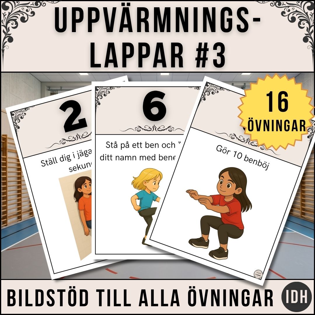 Uppvärmningslappar 3 – 16 övningar att starta lektionen med
