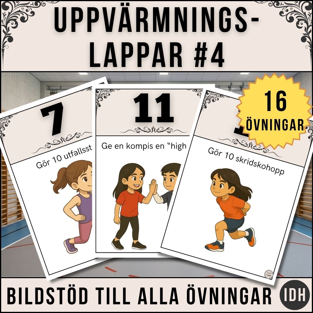 Uppvärmningslappar 4 – 16 övningar att starta lektionen med
