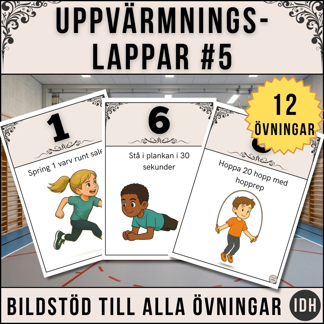 Uppvärmningslappar 5 – 12 övningar att starta lektionen med