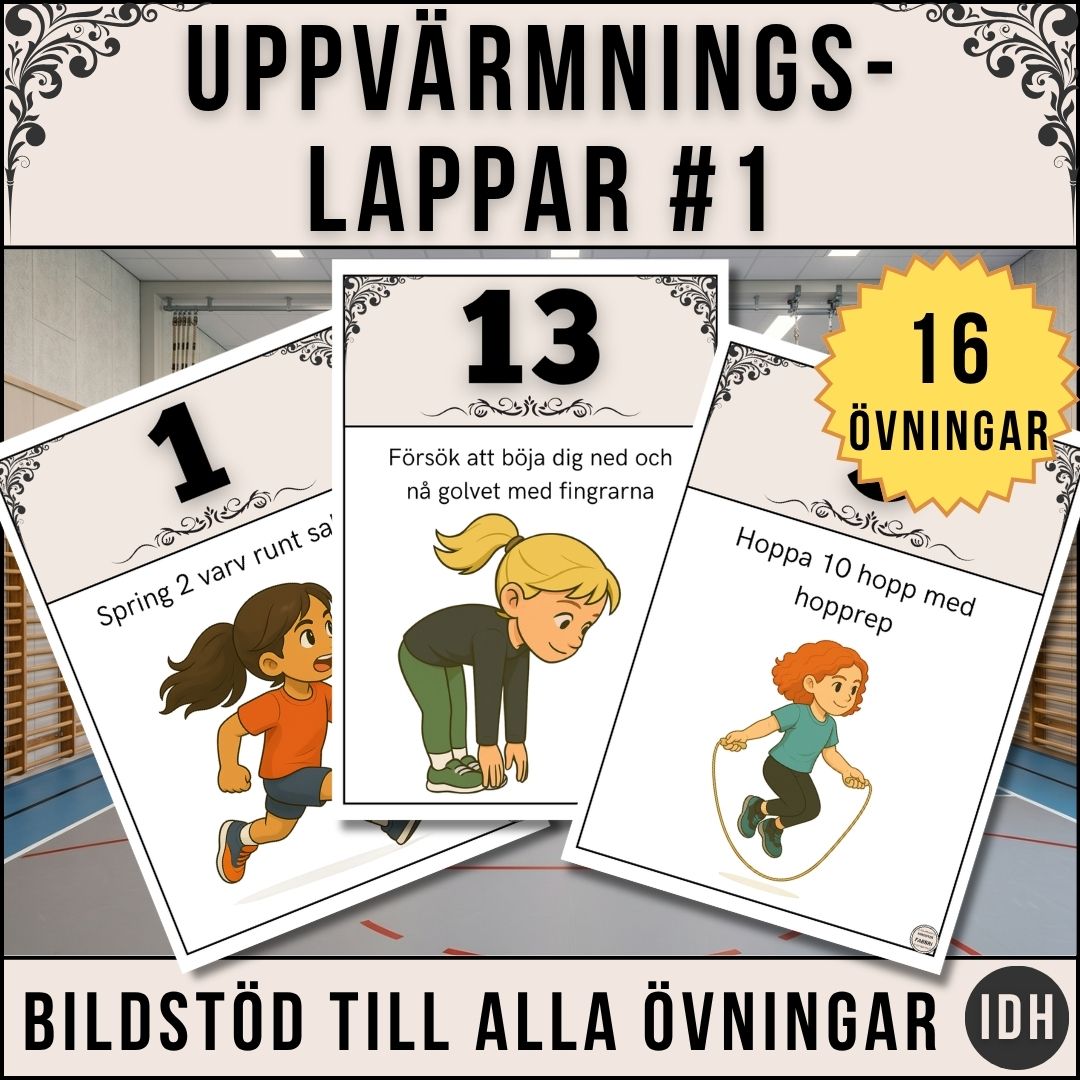 Uppvärmningslappar 1 – 16 övningar att starta lektionen med